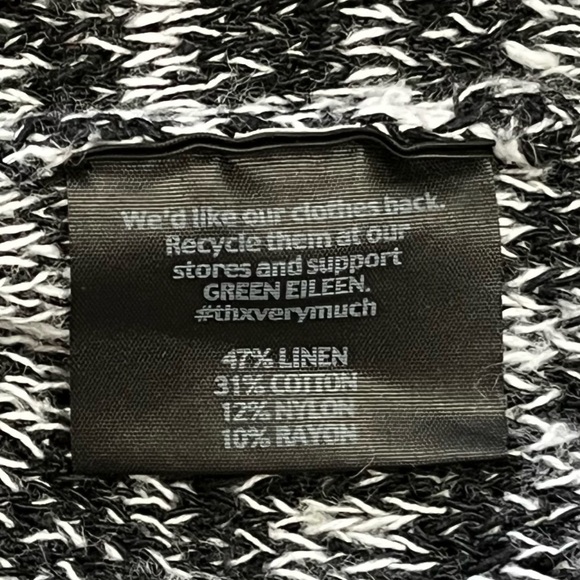 Eileen Fisher | Melange Twist Knit Linen Blend Boat Neck Sweater Size Small - Picture 6 of 6